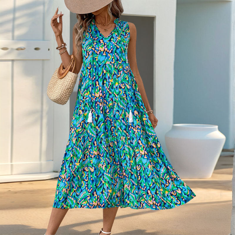 Light Cotton Sleeveless A-line Midi Dress