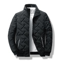 Men's Jacket – Slim Fit – Quilted Chevron Design – Stand Collar – Zipper Pockets
