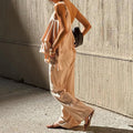 Women's Jumpsuit – Asymmetric Ruffle Top – Wide Legs – Light and Breathable Fit
