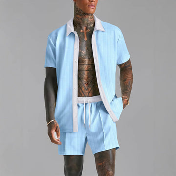 Cotton Blend Relaxed Fit Set with Shirt and Shorts