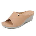 Women's sandals with wedge heel – Open toe – Perforated upper – Padded comfort sole
