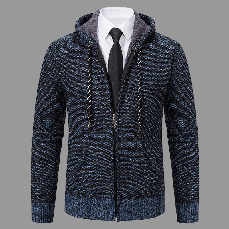 Knit Blend Full Zip Hooded Cardigan