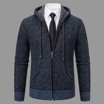 Knit Blend Full Zip Hooded Cardigan