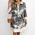Dress for women – A-line fit – Light fabric – Short sleeve – Collar and buttons