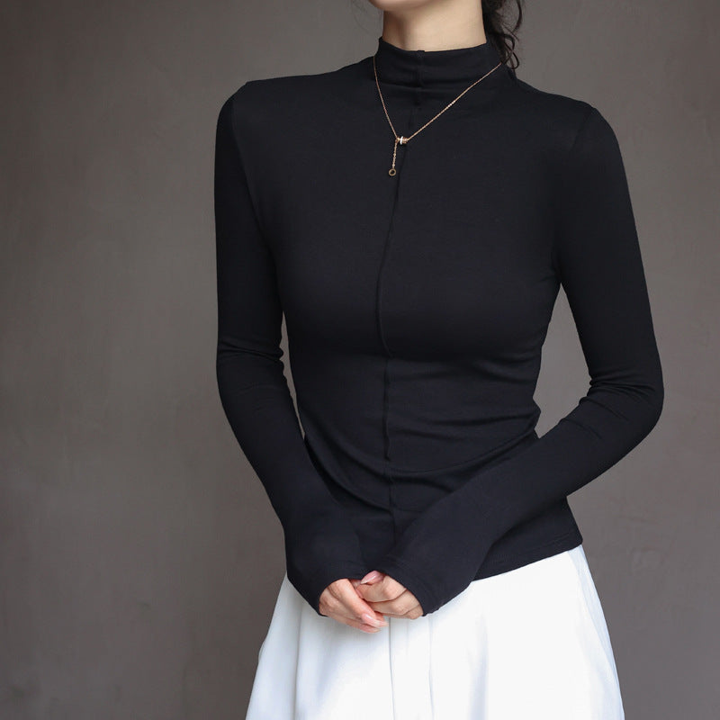 Slim Fit Stretch Turtleneck Top