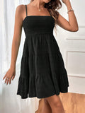 Dress for Women – Smocked Bodice – Sleeveless A-line – Light and Breathable – Short with Ruffles
