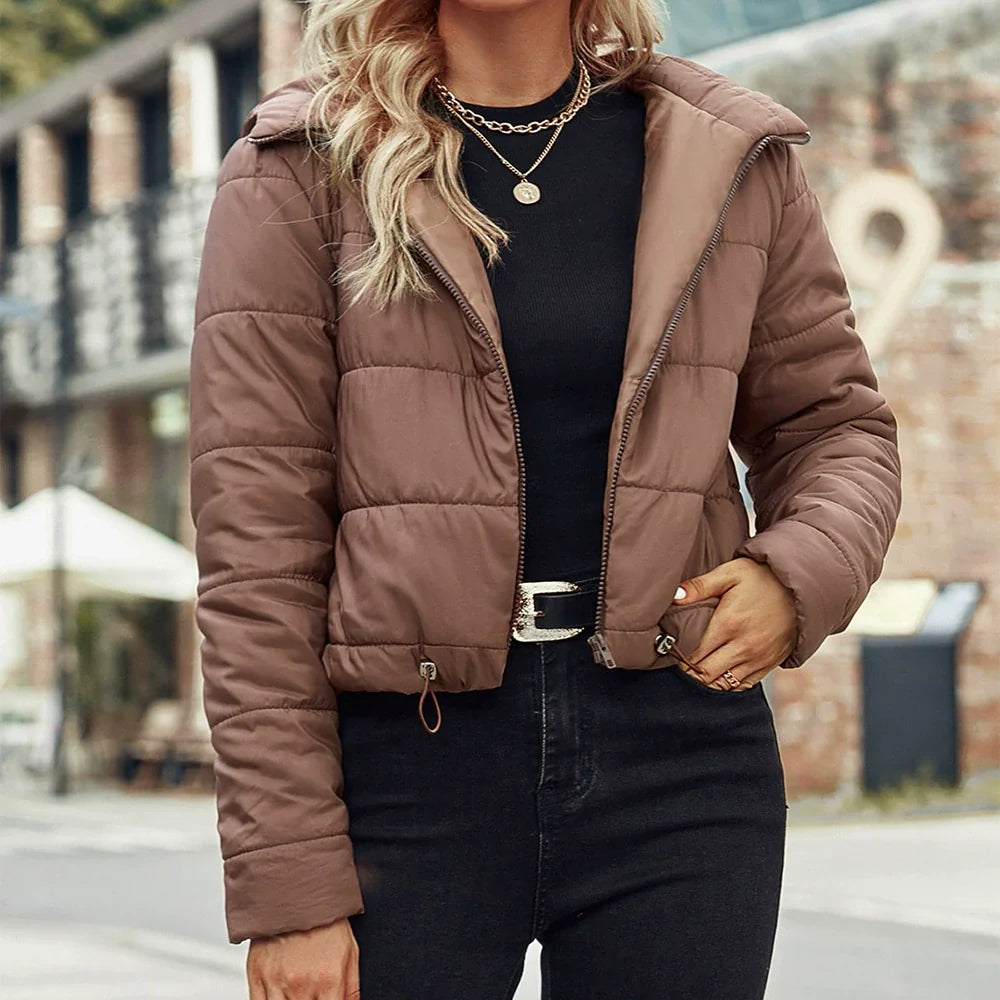 Quilted Hooded Cropped Fit Jacket