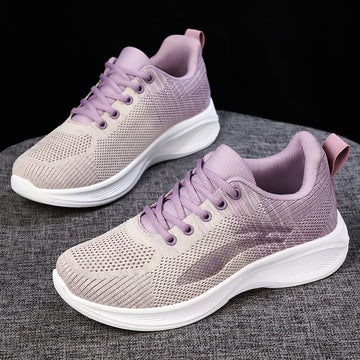 Dame Løbesko – Flyknit Mesh – Åndbar Letvægt – Ergonomisk Støttende Sål