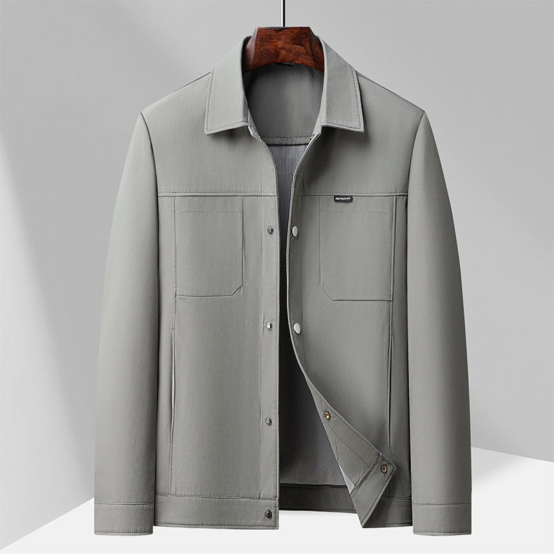 Lapel Collar Snap Button Four Pocket Jacket