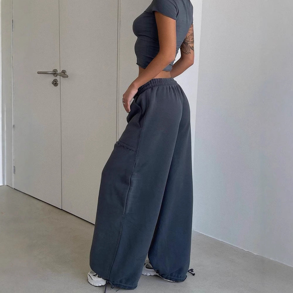 Unisex sweatpants – afslappet pasform – bred ben – bomuldsblanding – store lommer