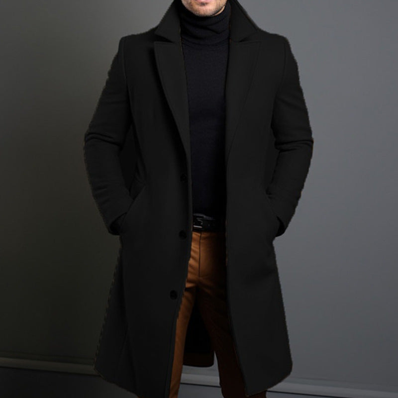 Tailored Fit Wool Blend Trench Coat
