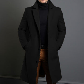 Tailored Fit Wool Blend Trench Coat