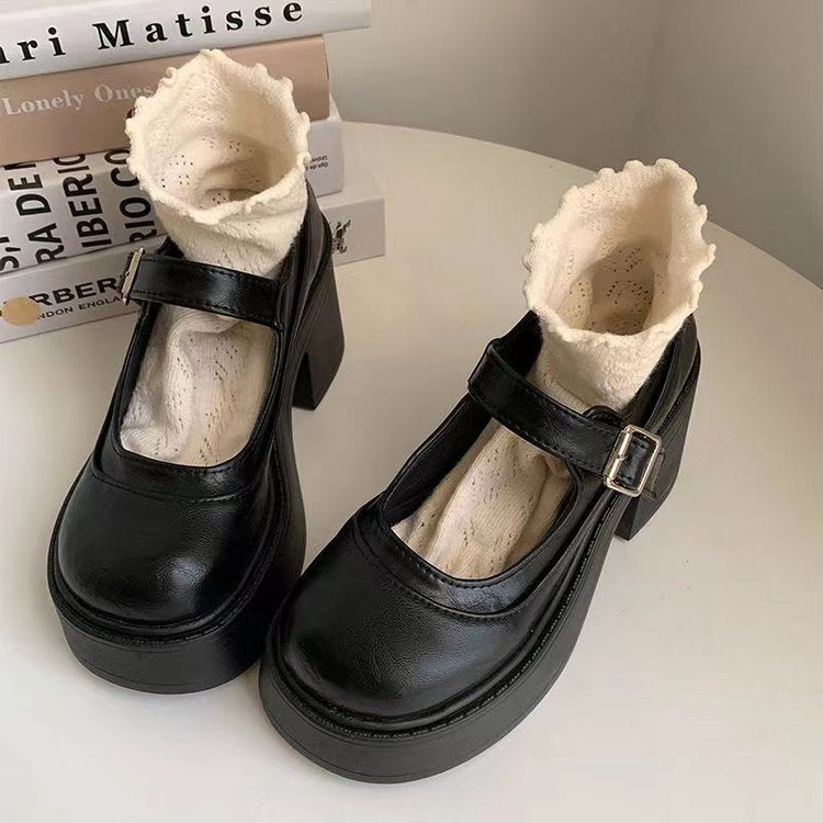 Glossy Mary Jane Platform Shoes