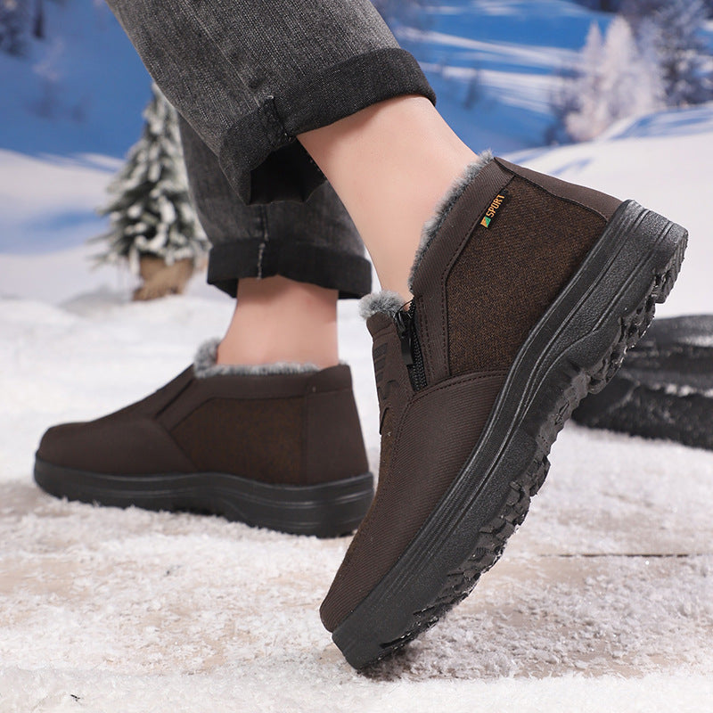 Plush Faux Fur Lined Side Zipper Ankle Boots