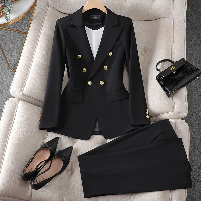 Women's Blazer – Tailored Fit – Double Breasted – Elegant Gold Buttons – Classic Cut