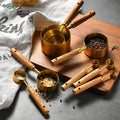 Oak-Handled Nested Measuring Cups And Spoons