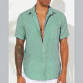 Men's Shirt – Cotton Blend – Relaxed Fit – Short Sleeves – Striped
