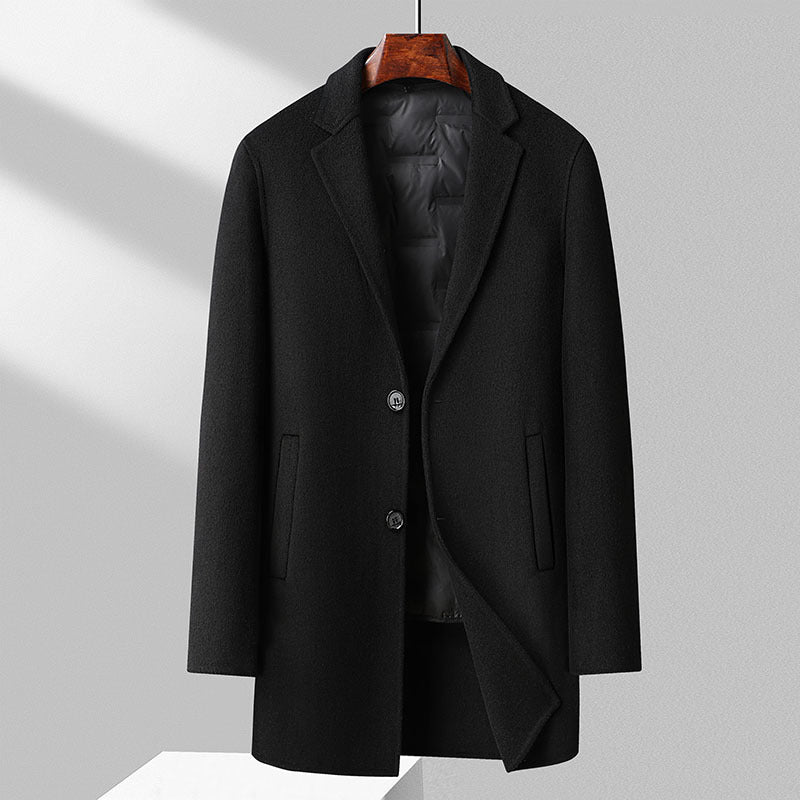 Wool Blend Quilted Lining Regular Fit Overcoat