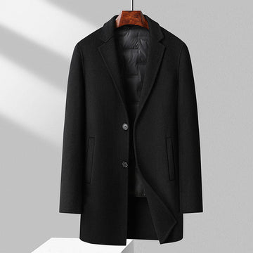 Wool Blend Quilted Lining Regular Fit Overcoat