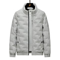 Men's Down Jacket – Relaxed Fit – Lightweight Padded – Stand Collar – Hip Length