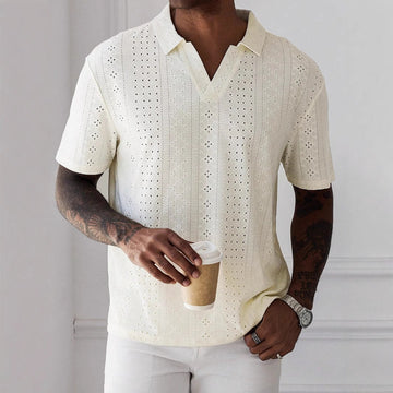 Knit Jacquard Lace Relaxed Fit T-shirt
