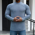 Men's Long-Sleeve T-Shirt – Slim Fit – Soft Stretch Cotton – Raglan Sleeves – Crew Neck