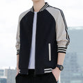 Men's Bomber Jacket – Relaxed Fit – Zipper – Ribbed Edges – Striped Sleeves