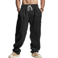 Men's trousers cargo – relaxed fit – cotton blend – elastic waist with drawstring