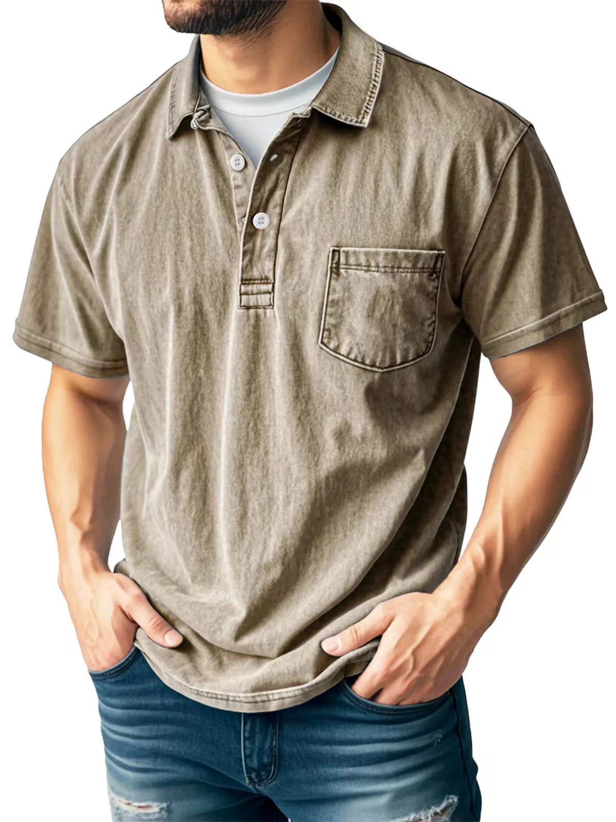 Men's Polo Shirt – Relaxed Fit – Short Sleeve – Breathable Material – Chest Pocket