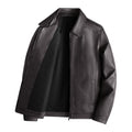 Men's Jacket – Tailored Fit – Smooth Leather Look – Stand Collar – Zipper Closure