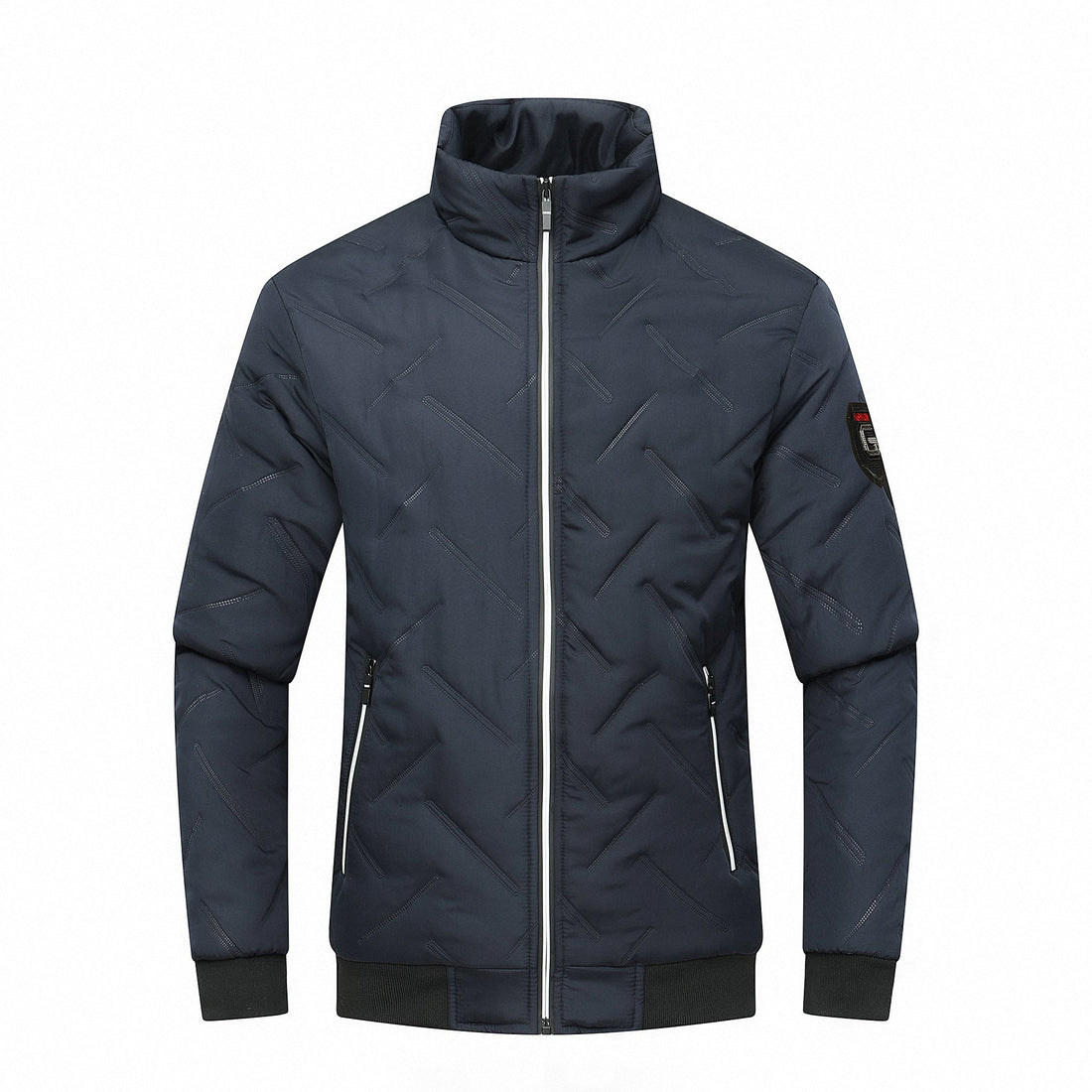 Slim Fit Quilted Chevron Jacket