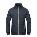 Men's Jacket – Slim Fit – Quilted Chevron Design – Stand Collar – Zipper Pockets
