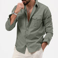 Men's Shirt with Long Sleeves – Regular Fit – Cotton Blend – Button Closure – Chest Pockets