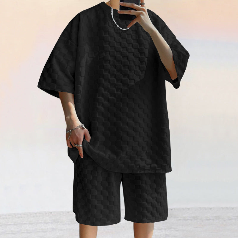 Jacquard Knit Loose-Fitting Relaxed Set