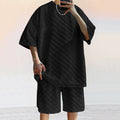 Men's Set – Jacquard Knit – Loose-Fitting Shirt and Relaxed Shorts