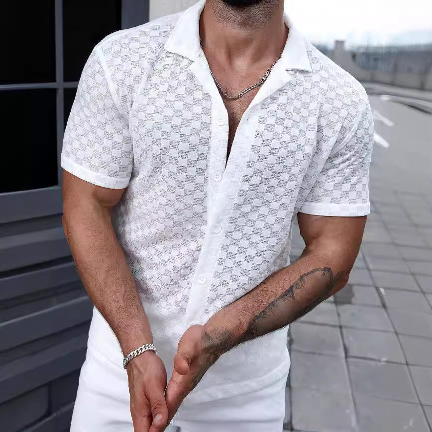 Relaxed Fit Lace Detail Knit Shirt