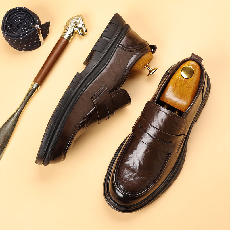Men's loafers – Leather – Slip-on – Penny strap – Rubber sole – Classic fit
