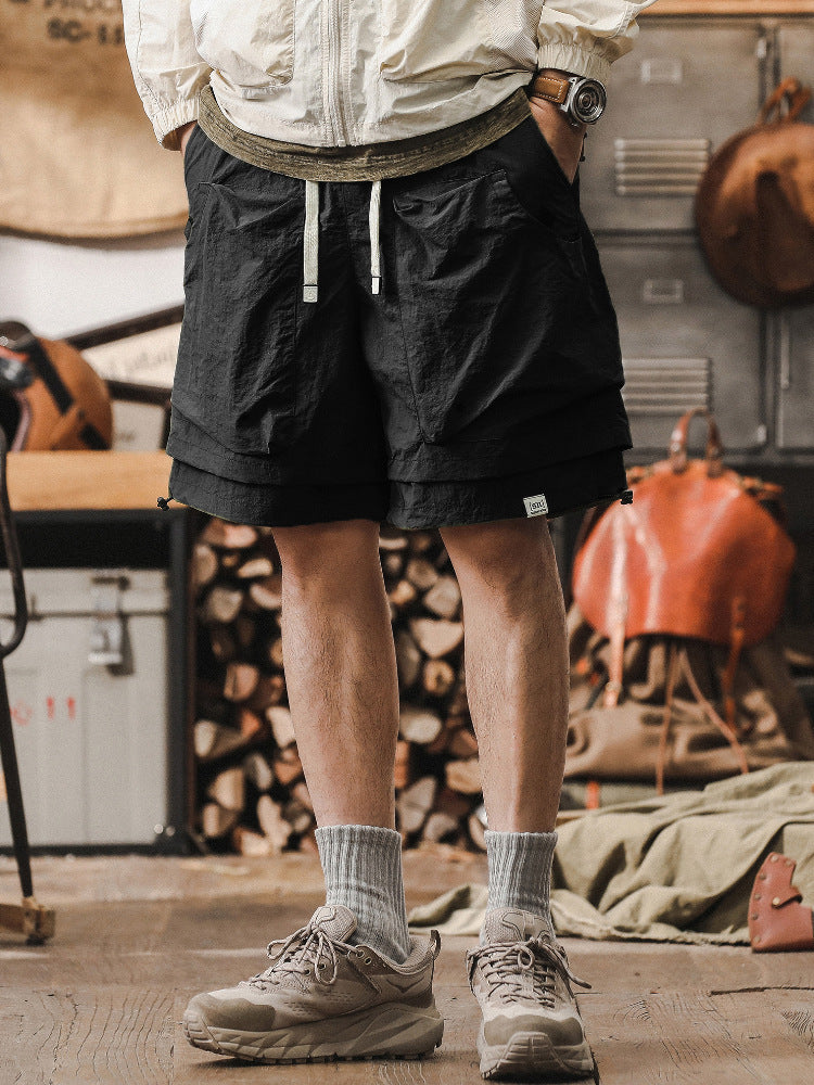 Men's cargo shorts – relaxed fit – quick-drying – mesh pocket – adjustable waist
