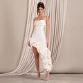 Dress for Women – Evening Dress in Satin – Slim Fit – Asymmetrical Hem – Spaghetti Straps