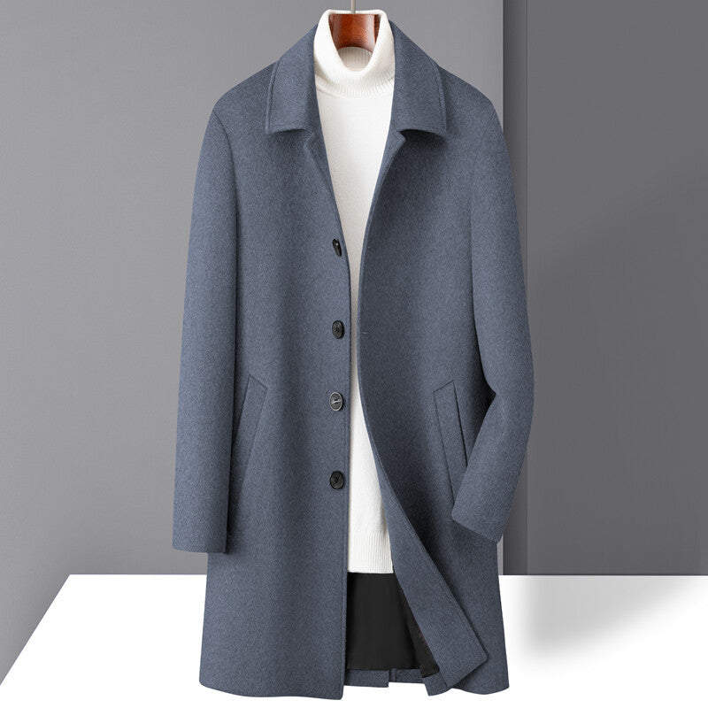 Single-Breasted Straight Fit Wool Coat