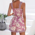 Women's Set with Top and Shorts – Light Cotton – Smock Top – Floral Print – Relaxed Fit
