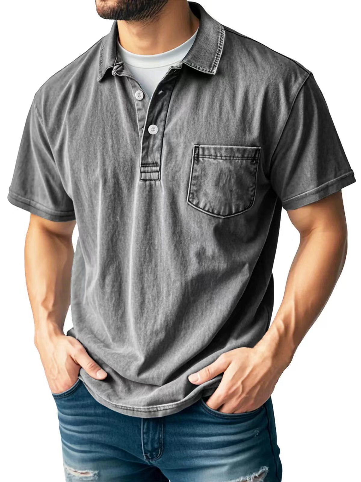 Men's Polo Shirt – Relaxed Fit – Short Sleeve – Breathable Material – Chest Pocket