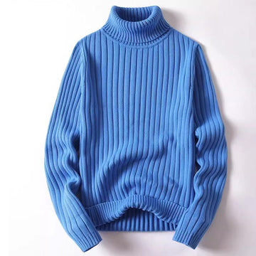 Cotton Blend Turtleneck Sweater