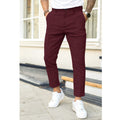 Men's Trousers – Slim Fit – Ankle Length – Double Pleat – Belt Loops