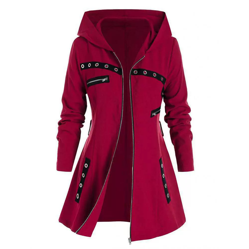 Asymmetrical Slim Fit Hooded Coat