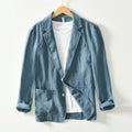 Men's Blazer – Cotton Linen Mix – Relaxed Fit – Single-Breasted with Pockets