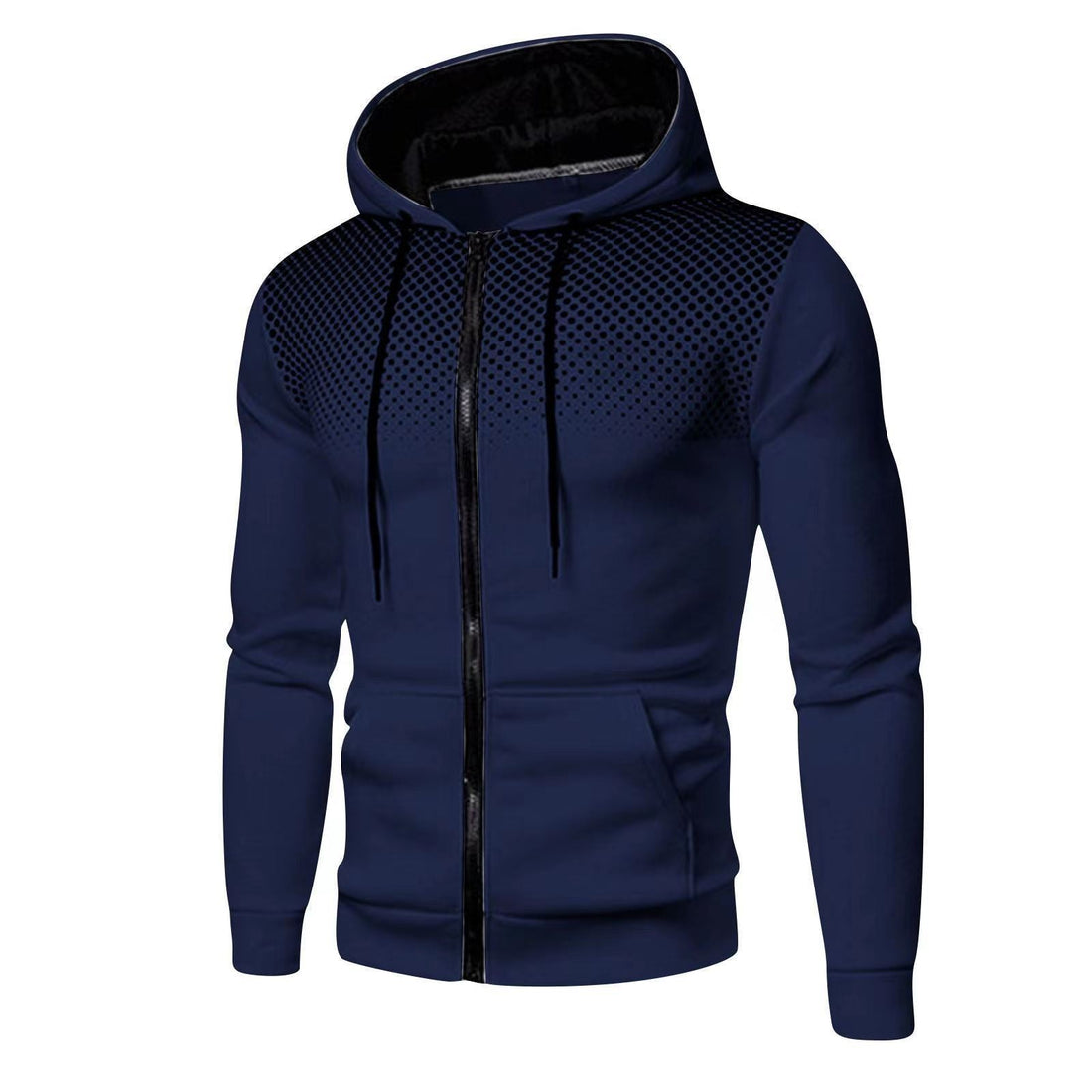 Perforated Zip Front Slim Fit Cardigan Sweater