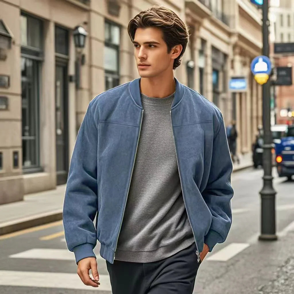 Wind Resistant Relaxed Fit Bomber Jacket