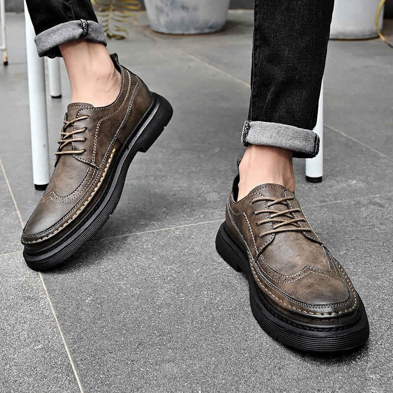 Leather Chunky Platform Derby Shoes