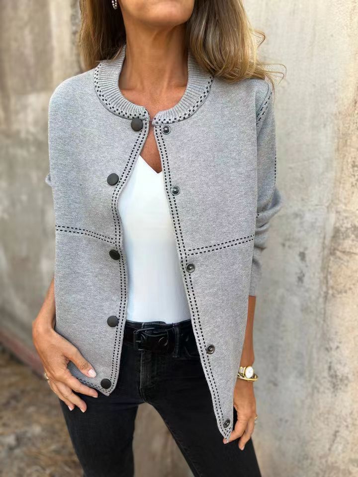 Button Front Loose Fit Knit Cardigan